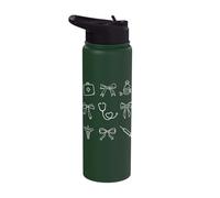 Medical Doodles Coquette Bows Nurse Doctor Healthcare Women Stainless Steel Insulated Water Bottle
