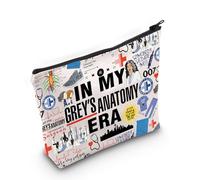 Medical Drama Tv Show Gift in My Grey Era - Bolsa de maquillaje con temática de médico, Grey's Bag EU, 9.05 inch x 7.09 inch, Bolsa de cosméticos con impresión
