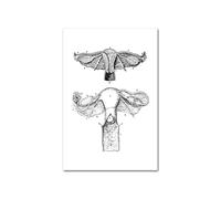 Medical Human Anatomy Canvas Fotografías de póster en blanco y negro Cuerpo esqueleto Músculo Anotado impreso Pintura pared cuadro decoración del hogar(Picture N,60x90cm Unframed)