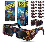 Medical king Solar Eclipse Glasses AAS Approved 2024 (12 Pack) CE and ISO Certified Safe Shades for Direct Sun Viewing Includes Bonus Guide With Map