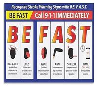 Medical Office Decor Stroke Information Poster Metal Tin Sign Symptoms Chart Educational Wall Art Health Clinic(Framed,16x24inch(40x60cm))