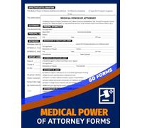 Medical Power of Attorney Forms: Healthcare POA Book for Individuals & Families | 60 Forms, 120 Single-Sided Pages