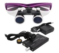 Médicas Quirúrgicas Binocular Loupes ，Gafas Lupas Dentales 2.5X Con Luz LED - Distancia De Trabajo 420mm Diadema Ajustable Ultraligera Para Odontólogos E Higienistas