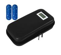 Medication Cooling Bag, Compact Insulated Cool Bag, Reusable Organizer with Ice Packs, Digital Temperature Display, Ideal for Outdoor, School, Business Trips, Home Use, Blue/Black