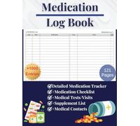 Medication Log Book: Detailed Medication Tracker for Seniors & Caregivers + Medical Checklist and Medical Tests | Large Print | 121 Pages 8.25x11
