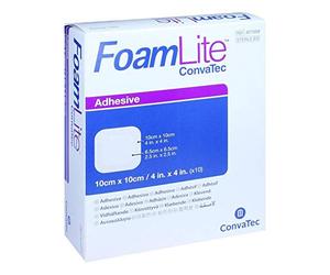 MEDICAZIONE IN SCHIUMA DI POLIURETANO SOTTILE ASSORBENTE CON ADESIVO IN SILICONE MICROFORATO CONVATEC FOAM LITE 10X10 10 PEZZI