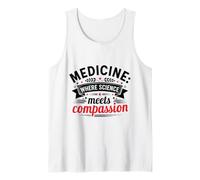Medicina Ciencia Compasión Médico Profesional de la Salud Camiseta sin Mangas