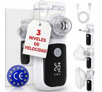 Medicinadellavoro.com - Nebulizador Bebe, Adultos y Niños Portátil Silencioso con USB-C, Batería Recargable y 2 Mascarillas, Inhalador de Vapor Nasal para Tos, Asma y Resfriado, Aerosoles