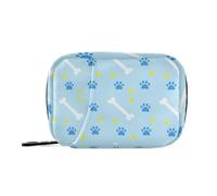 Medicine Bags Vitamins - Estuche de viaje para bolso, diseño de huellas de perro, color azul