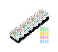 Medicine Pill Organizer Travel, Organizador de píldora desmontable | Caja de pastillas diarias desmontables | Dispensador de medicina hermética con ranuras de etiqueta para el manejo de medicamentos c