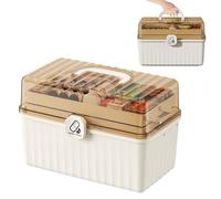 Medicine Storage Box - Clear Organizer Case, Strong Durable Construction, Smooth Opening Lid, Portable Travel Design, Spacious Divided Sections | Transparent with Lock for Jewellery Stationery