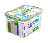 Medicine Storage Box | Primeros Auxilios | Organizador de Bbox Médico | Caja de doble compartimento de gran capacidad con asas de bloqueo | Armario portátil para el hogar, almacenamiento de