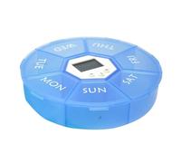 Medicine Storage Box, Smart Pill Organizer, Seven Grid Timer, Built-In Reminder, Compact Pocket Size, Ideal for Daily Dosing, Morning Night Routine, Workplace Use, Travel Convenience, 4.33x0.98 inches