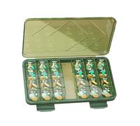 Medicine Tablet Dispenser, Portable Airtight Pill Organizer Box, Travel Supplement Holder To Daily Home And Work Use, Compact Medicines Storage Case For And Tablets, Green, Brown, White
