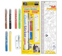 Medición de altura infantil para pared, tarjeta de altura para pared,Doodling Altura regla | Adhesivo de pared decorativo para habitación infantil en la sala de juegos de clase