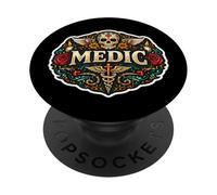 Médico Día De Los Muertos Día De Los Muertos Mardi Gras Mexicano PopSockets PopGrip Adhesivo