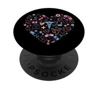 Médico Latido Símbolos Sanitarios Corazón PopSockets PopGrip Adhesivo
