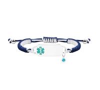 Médico Personalizable - Pulsera de Alerta de Salud grabada - Banda de Cuerda Ajustable Personalizada Hecha a Mano para diluyente de Sangre, Epilepsia, Diabetes Tipo I y II YA5657