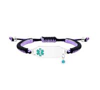Médico Personalizado - Alerta de Salud grabada - Banda de Cuerda Ajustable y Personalizada para anticoagulantes, Epilepsia, Diabetes Tipo I y II YA5657