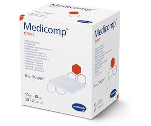 Medicomp Drain - Compresas (10 x 10 cm, estériles, 25 unidades)