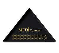 MediCounter Bandeja profesional para conteo de tabletas, contador triangular grande, plástico duradero (230 mm), negro y dorado