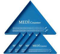 MediCounter Bandeja profesional para conteo de tabletas, contador triangular grande, plástico duradero (230 mm), azul y blanco (5)