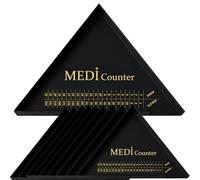 MediCounter Bandeja profesional para conteo de tabletas, gran triángulo, plástico duradero (230 mm), negro y dorado (10)