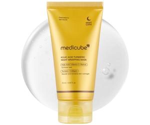 Medicube Máscara de envoltura nocturna de ácido kójico 75 ml + Cepillo SKINKURA GRATIS - Máscara nocturna nocturna con Retinol, Vitamina C y colágeno - Máscara antienvejecimiento iluminadora para piel