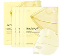 medicube Mascarilla De Gel Dorada Iluminadora Con Ácido Kójico Y Cúrcuma Para Uso Nocturno, Para Piel Radiante, Elástica, Hidratante, Reafirmante E Hidratante, 4 Unidades (Paquete De 1)