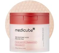 medicube Red Succinic Acid Panthenol Almohadillas Faciales con Niacinamida, AHA, BHA y Pantenol Calmante para una Piel Suave, 70 Discos