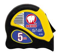 Medid MD/B519 Flexómetro STAR con estuche bimaterial, con freno y clip, 5 m x 19 mm