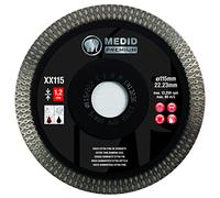 MEDID XX115 Disco Diamante, Disco de corte para azulejos, baldosas, piedra natural, porcelana, gres, Disco de corte rápido con alta velocidad y corte extra fino