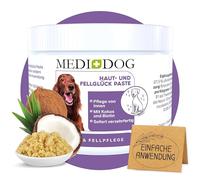 MEDIDOG Pasta de la felicidad para la piel y el pelo - 500 g - 15 en 1 - contra la picazón y la caída del cabello, para un pelaje brillante, con complejo de vitaminas y biotina, el sabroso cuidado del
