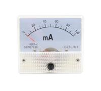 Medidor analógico, medidor de voltaje CA, Amperímetro/voltímetro analógico de panel CC 85C1, rangos corriente múltiples, blanco, 64 x 56 mm(100mA)