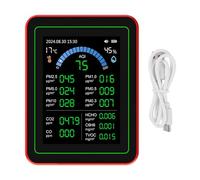 Medidor Calidad Aire 18en1 Detector CO2 HCHO TVOC PM2.5 PM10 Temperatura Humedad Pantalla LCD Almacenamiento Datos Tipo C