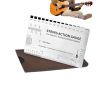 Medidor de acción cuerda guitarra - Herramientas para ajuste de guitarra - Gauge ajuste acción portátil para bajista acústico lutier casa viaje exterior