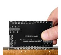 Medidor de acción de cuerda, regla de acción métrica imperial de acero inoxidable, herramienta de reparación de guitarra, para adultos, mujeres, hogar, escuela, escenario, práctica, banda de