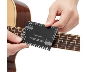 Medidor de acción de cuerdas, regla de acción imperial métrica de acero inoxidable, balancín de traste de guitarra, para adultos, mujeres, hogar, escuela, escenario, práctica, banda de mantenimiento