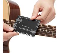 Medidor de acción de guitarra | Medidor de acción de acero inoxidable con escalas imperiales métricas, balancín de traste de guitarra, para adultos, mujeres, hogar, escuela, escenario, práctica, banda