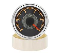 Medidor de aceite clásico retro vintage 0 a 10 bares, LED amarillo y blanco, 2" (52 mm) sensor 1/8 NPT for coche barco(BS)