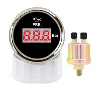 Medidor de Aceite Digital 0-5 Bar y 0-10 con Sensor 1/8 NPT, retroiluminación roja, 52 mm, indicador presión for automóvil, Barco(BS 0-10Bar)