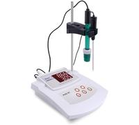 Medidor de acidez de calibración automática de escritorio con precisión de pH de ± 0.01, 2 electrodos y calibración automática de 2 puntos para uso en laboratorio y medio ambiente