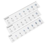 Medidor de - acrílico 20 x 4,8 cm | 3 unidades de calibrador de piedras preciosas | herramienta de comparación de tamaños de diamante para la adaptación del y la fabricación de