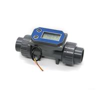 Medidor de agua digital DN25 con pantalla LCD, sensor de caudalímetro para riego 20-280L/min, PVC, nailon, hasta 2,0 MPA, industria, agricultura, estanque, gris (batería)