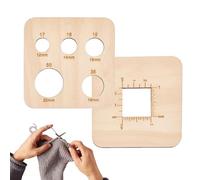Medidor de aguja para tejer | Medidor de regla de tejer cuadrado de madera | Tabla guía de envoltura de hilo, medidor de herramientas de costura para coser o aprender