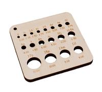 Medidor de agujas de tejer de madera y regla, herramienta de medición de accesorios de ganchillo, regla de aguja de tejer