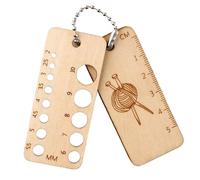 Medidor de agujas de tejer, regla de medición de madera, medidor de gancho de ganchillo, herramienta de precisión para contar puntadas y manualidades de hilo, hecho de materiales de alta calidad, 2.65