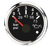 Medidor de alarma refuerzo for barco marino coche medidor presión aceite 2 ''52mm nivel agua temperatura combustible 12V 24V voltímetro accesorios(Oil Pressure BS)