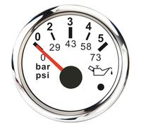 Medidor de alarma refuerzo for barco marino coche medidor presión aceite 2 ''52mm nivel agua temperatura combustible 12V 24V voltímetro accesorios(Oil Pressure WS)