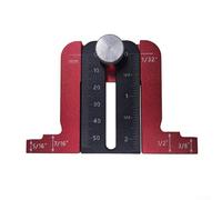 Medidor de altura para carpintería para sierra de mesa, sierra circular y enrutador | Transportador ajustable con ajuste de precisión fino | Construcción de aleación de aluminio | Rojo y negro